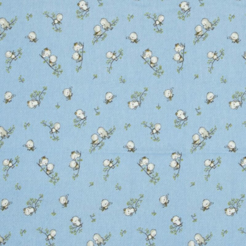 ΠΑΝΑ ΦΑΝΕΛΑ bebe Birds 14 80X80 Sky blue Flannel cotton 100% 6040894