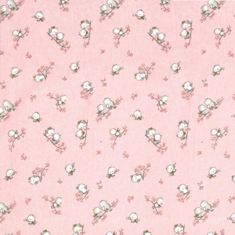 ΠΑΝΑ ΦΑΝΕΛΑ bebe Birds 15 80X80 Pink Flannel cotton 100% 4740468