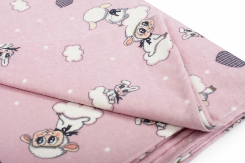 ΠΑΝΑ ΦΑΝΕΛΑ bebe Προβατάκι 05 80Χ80 Pink Flannel cotton 100%