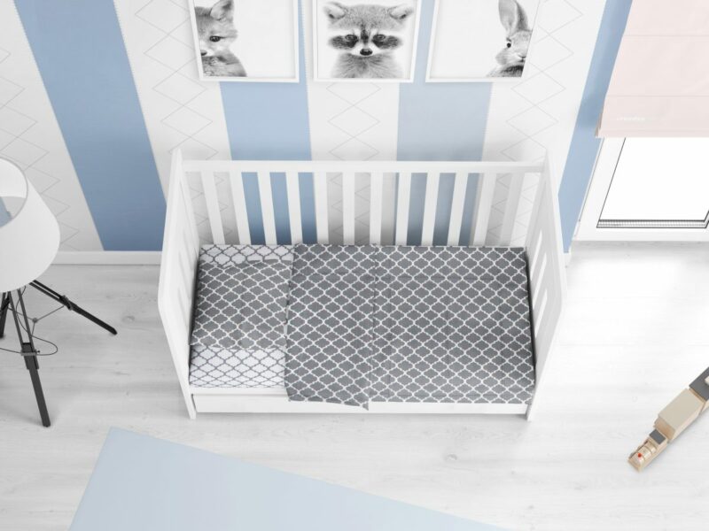ΣΕΝΤΟΝΙΑ ΕΜΠΡΙΜΕ ΣΕΤ 3 τεμ bebe Windows Multi 137 120X160 Grey-White Cotton 100% 4238536