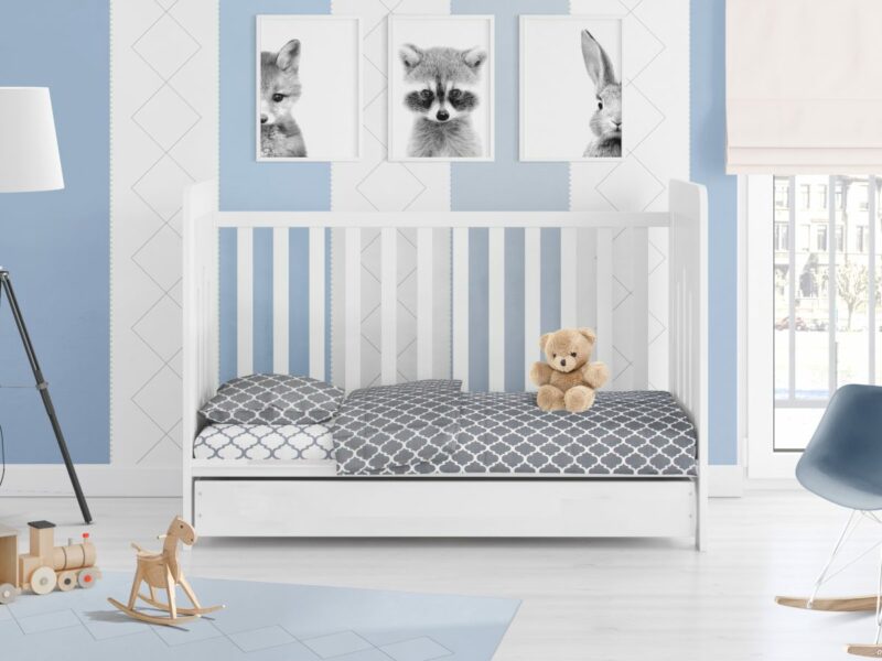 ΣΕΝΤΟΝΙΑ ΕΜΠΡΙΜΕ ΣΕΤ 3 τεμ bebe Windows Multi 137 120X160 Grey-White Cotton 100% 4238537