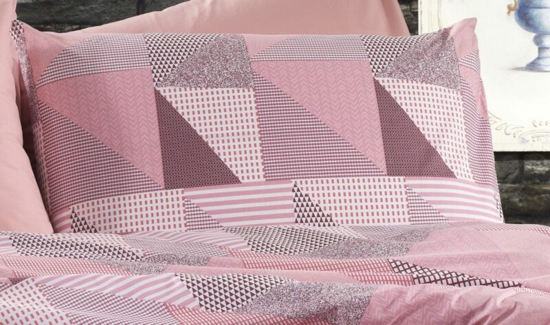 ΜΑΞΙΛΑΡΟΘΗΚΗ ΕΜΠΡΙΜΕ Geometrical 331 50Χ70 Pink-Salmon Flannel cotton 100%