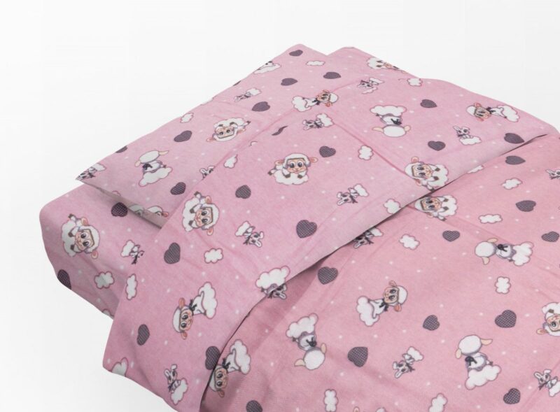 ΜΑΞΙΛΑΡΟΘΗΚΗ ΕΜΠΡΙΜΕ kids Προβατάκι 05 50Χ70 Pink Flannel cotton 100%