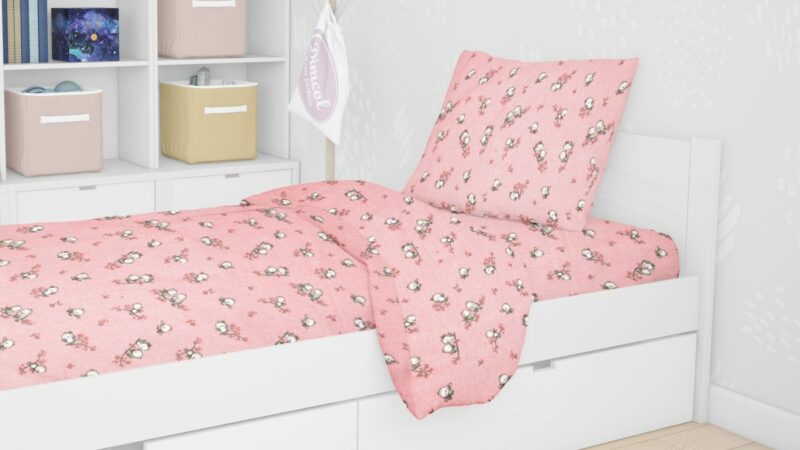 ΠΑΠΛΩΜΑΤΟΘΗΚΗ ΕΜΠΡΙΜΕ kids Birds 15 160Χ240 Pink Flannel cotton 100%