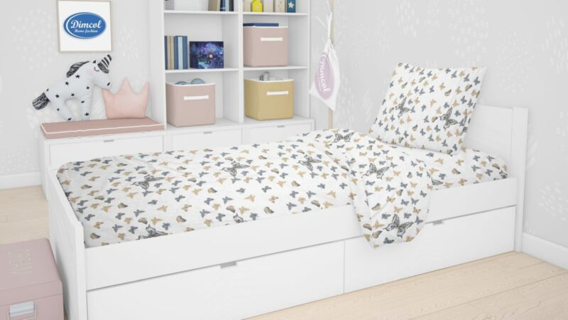ΣΕΝΤΟΝΙΑ ΕΜΠΡΙΜΕ ΣΕΤ 3 τεμ kids Butterfly 55 160X240 Beige Cotton 100% 4974654