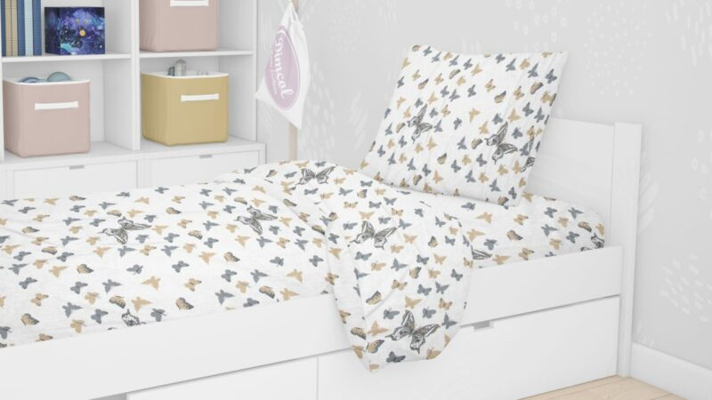 ΣΕΝΤΟΝΙΑ ΕΜΠΡΙΜΕ ΣΕΤ 3 τεμ kids Butterfly 55 160X240 Beige Cotton 100% 4974655