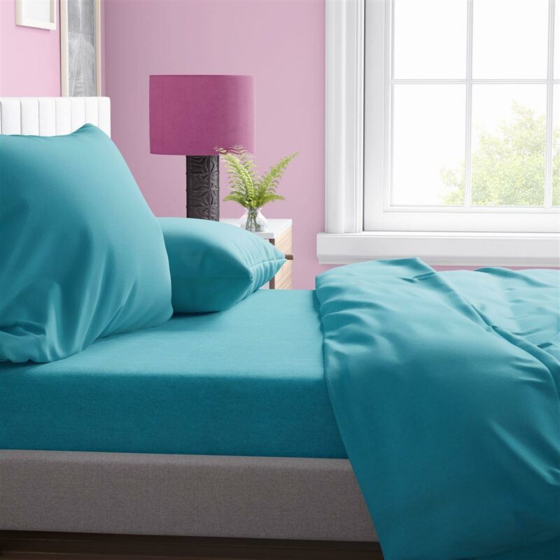 ΣΕΝΤΟΝΙΑ ΣΕΤ 4 τεμ Solid 493 220X240 Turquoise Cotton 100% 3542839