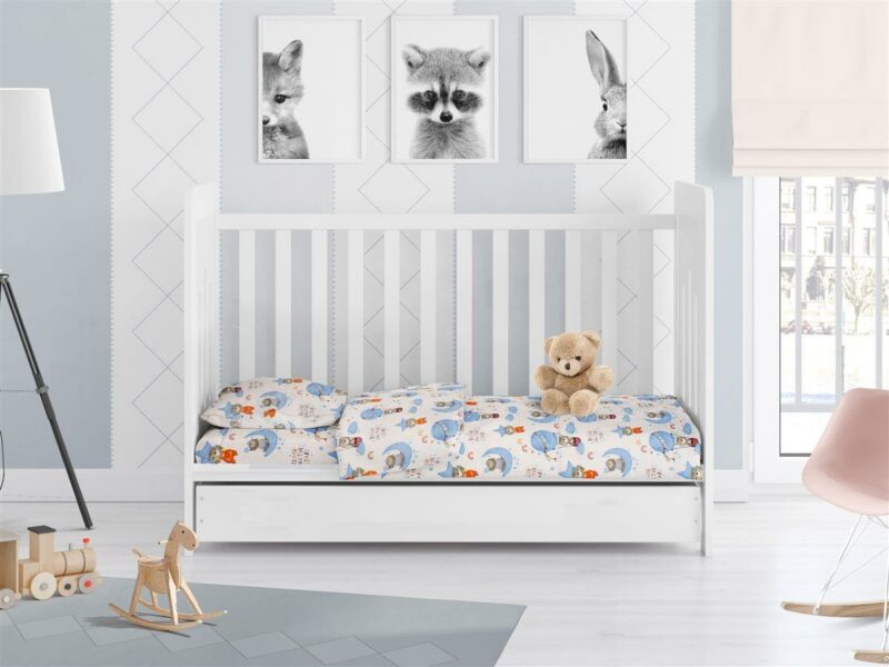 ΣΕΝΤΟΝΙΑ ΕΜΠΡΙΜΕ ΣΕΤ 3 τεμ bebe Reach the stars 191 120X160 Sky blue Cotton 100% 3543124