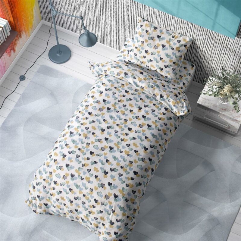 ΣΕΝΤΟΝΙΑ ΕΜΠΡΙΜΕ ΣΕΤ 3 τεμ kids Hearts 11 160X240 Grey-Green Cotton 100% 3542420