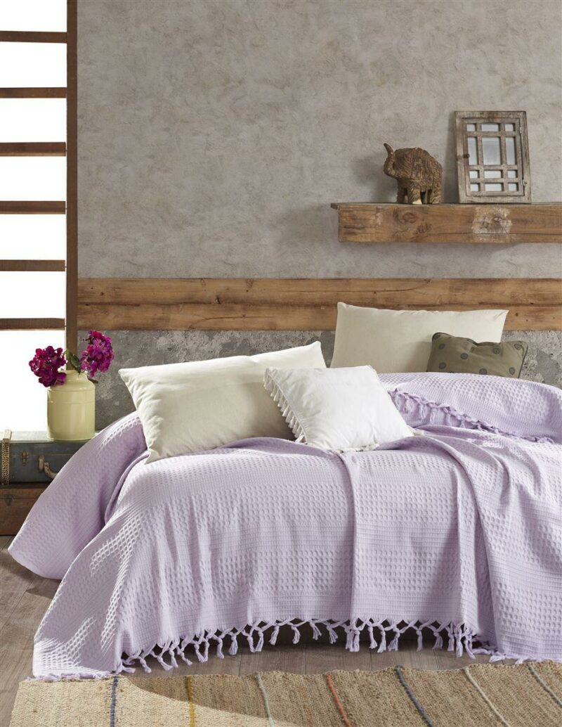 ΚΟΥΒΕΡΤΑ ΠΙΚΕ Dobby 220Χ240 Lila Cotton 100% 3543454