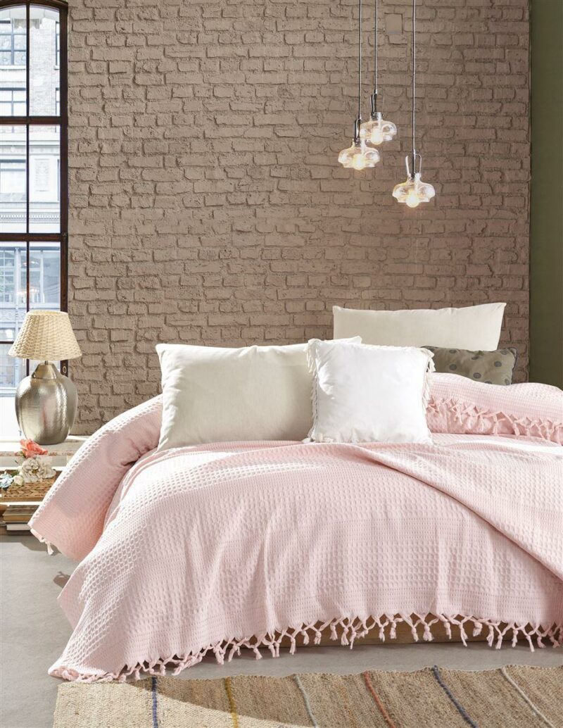 ΚΟΥΒΕΡΤΑ ΠΙΚΕ Dobby 220Χ240 English rose Cotton 100% 3543456