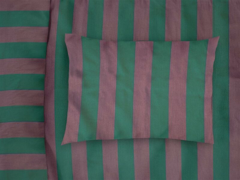 ΜΑΞΙΛΑΡΟΘΗΚΗ ΒΑΜΒΑΚΟΣΑΤΕΝ Stripes 156 50X70 Green-Antique Pink Cotton 100%