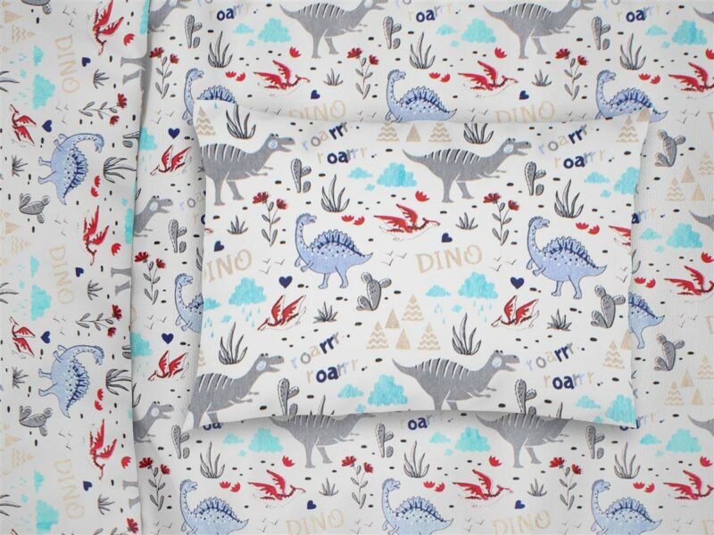 ΜΑΞΙΛΑΡΟΘΗΚΗ ΕΜΠΡΙΜΕ bebe Dino 309 35X45 White-Blue Cott/Pol 70/30 3544174