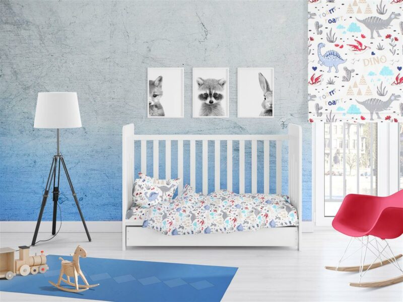 ΣΕΝΤΟΝΙΑ ΕΜΠΡΙΜΕ ΣΕΤ 3 τεμ bebe Dino 309 120X160 White-Blue Cott/Pol 70/30 3544172