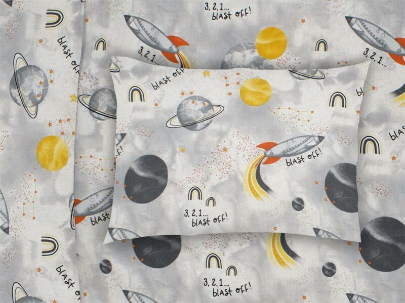 ΜΑΞΙΛΑΡΟΘΗΚΗ ΕΜΠΡΙΜΕ kids Spaceship 187 50X70 Grey Cotton 100% 3637633