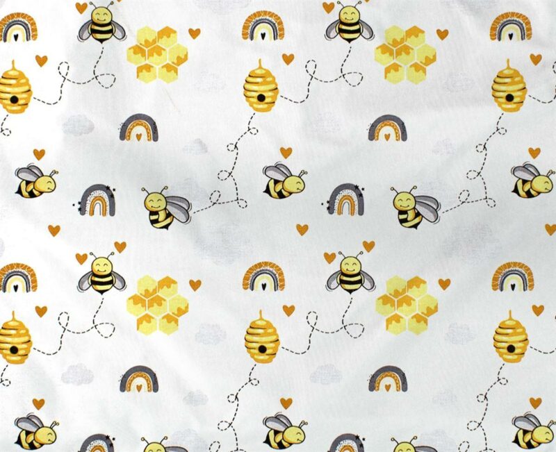 ΠΑΝΑ ΧΑΣΕ bebe Honey Bee 545 80X80 White-Yellow 100% Cotton