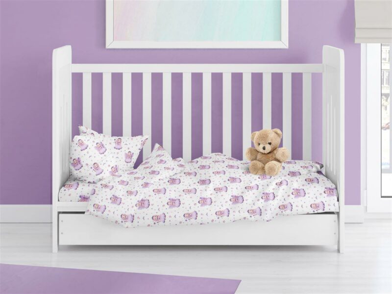 ΠΑΠΛΩΜΑ ΕΜΠΡΙΜΕ bebe Fairy 86 120X160 White-Lilac 100% Cotton Flannel