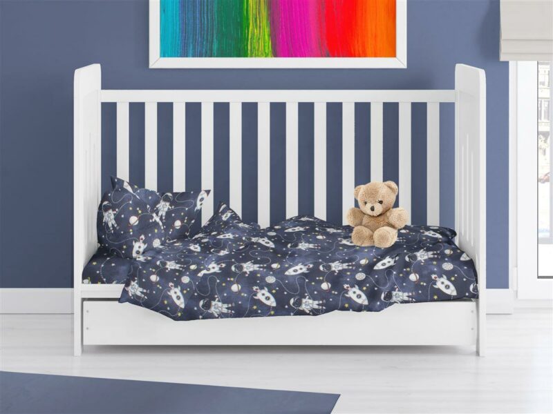 ΠΑΠΛΩΜΑ ΕΜΠΡΙΜΕ bebe Galaxy Travel 90 120X160 Blue 100% Cotton Flannel