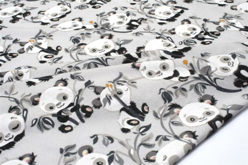 ΠΑΝΑ ΦΑΝΕΛΑ bebe Panda Bear 96 80X80 Grey 100% Cotton Flannel