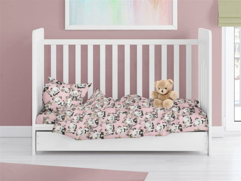 ΠΑΠΛΩΜΑΤΟΘΗΚΗ ΕΜΠΡΙΜΕ bebe Panda Bear 97 120X160 Pink 100% Cotton Flannel
