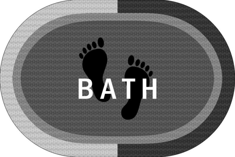 Πατάκι Μπάνιου Oval Αντιολισθητικό Bath 50X70 Grey 100% Polyester 5295470