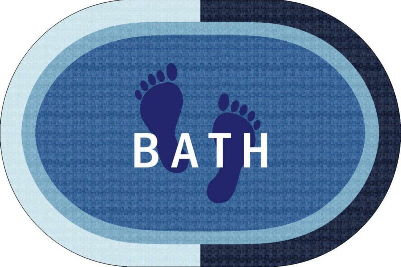 Πατάκι Μπάνιου Oval Αντιολισθητικό Bath 50X70 Sky Blue 100% Polyester 5563163