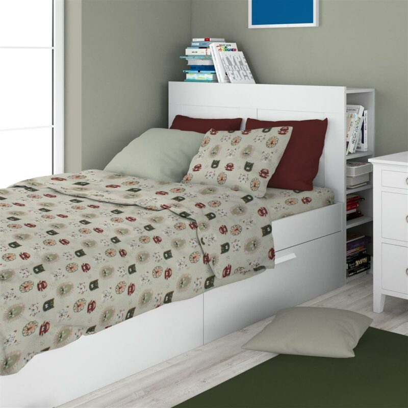 Σεντόνια Εμπριμέ Σετ 3 τεμ kids Big Cats 27 160X240 Light Olive 100% Cotton 5304882