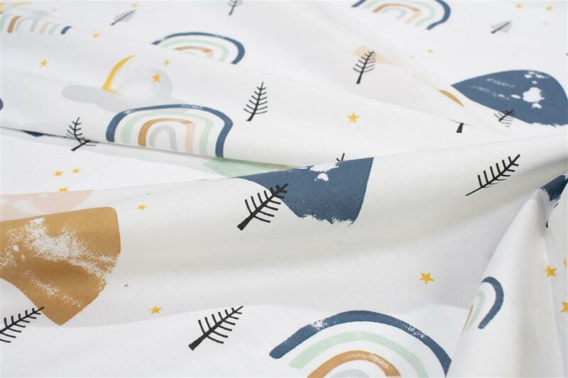 Πάνα Χασέ bebe Rainbow 574 80X80 White-Blue 100% Cotton 3725994