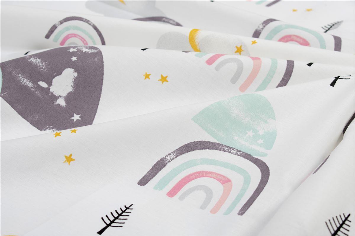 Σεντόνια Εμπριμέ Σετ 2 τεμ kids Rainbow 575 160X240 White-Pink 100% Cotton
