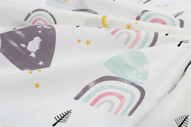 Σεντόνια Εμπριμέ Σετ 3 τεμ kids Rainbow 575 160X240 White-Pink 100% Cotton 5304899