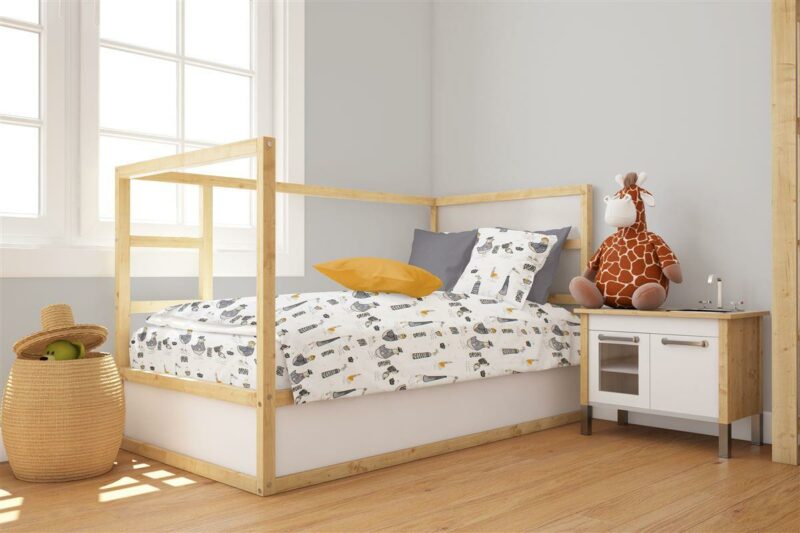 Παπλωματοθήκη Εμπριμέ bebe Seabirds 578 120X160 White-Grey 100% Cotton 5174573