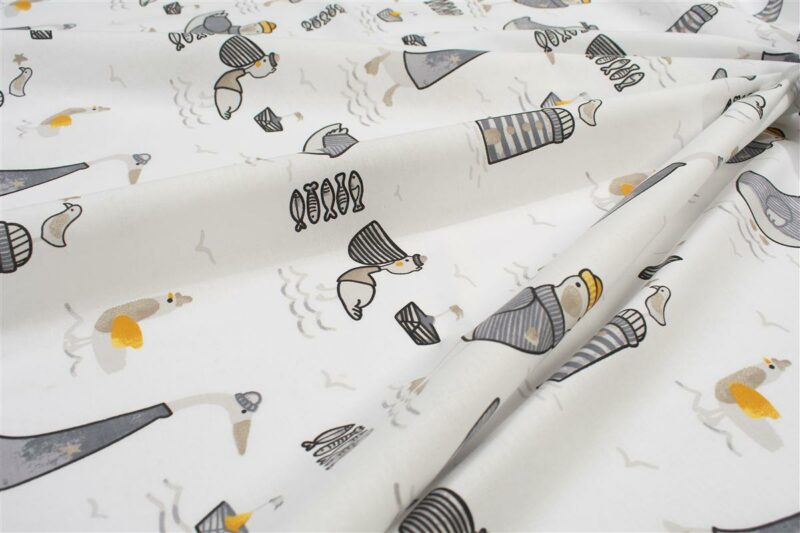 Σεντόνια Εμπριμέ Σετ 2 τεμ kids Seabirds 578 160X240 White-Grey 100% Cotton 5174597