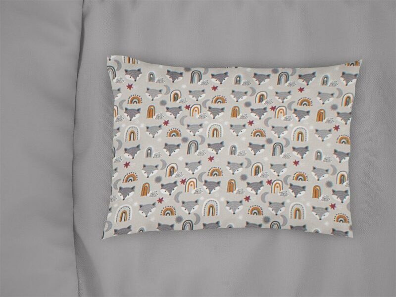 Μαξιλαροθήκη Εμπριμέ kids Fox 527 50X70 Grey 100% Cotton 5174705