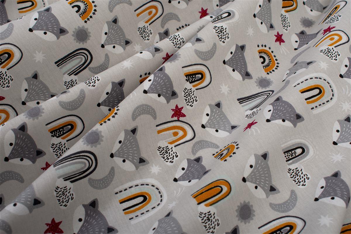 Σεντόνια Εμπριμέ Σετ 3 τεμ bebe Fox 527 120X160 Grey 100% Cotton