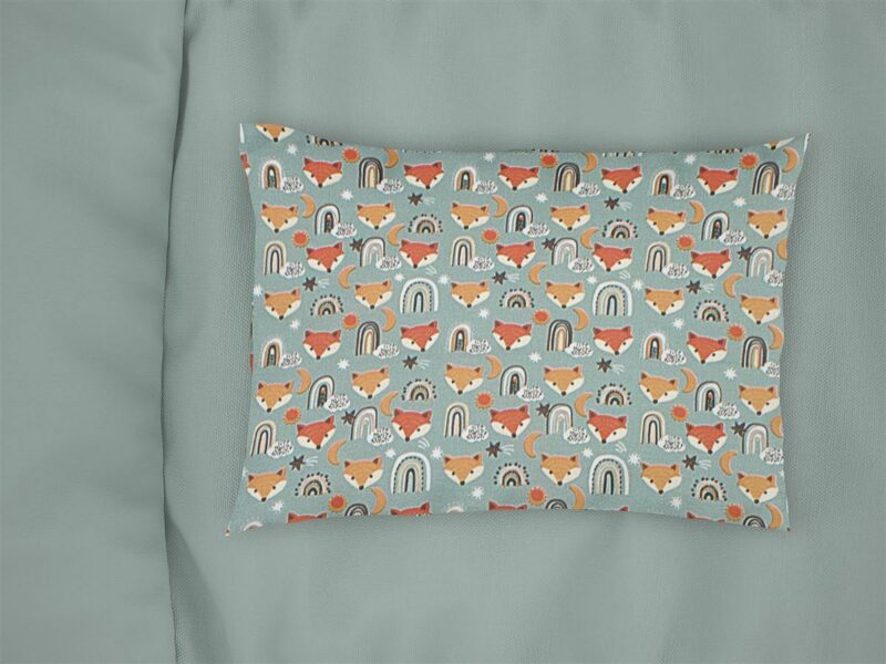 Μαξιλαροθήκη Εμπριμέ kids Fox 528 50X70 Pale Cyan 100% Cotton 5174708