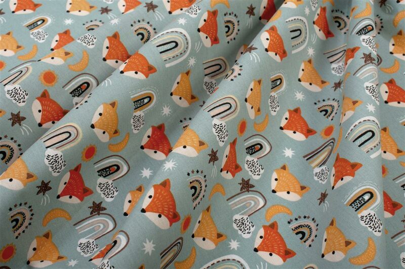 Σεντόνια Εμπριμέ Σετ 2 τεμ kids Fox 528 160X240 Pale Cyan 100% Cotton 5174736