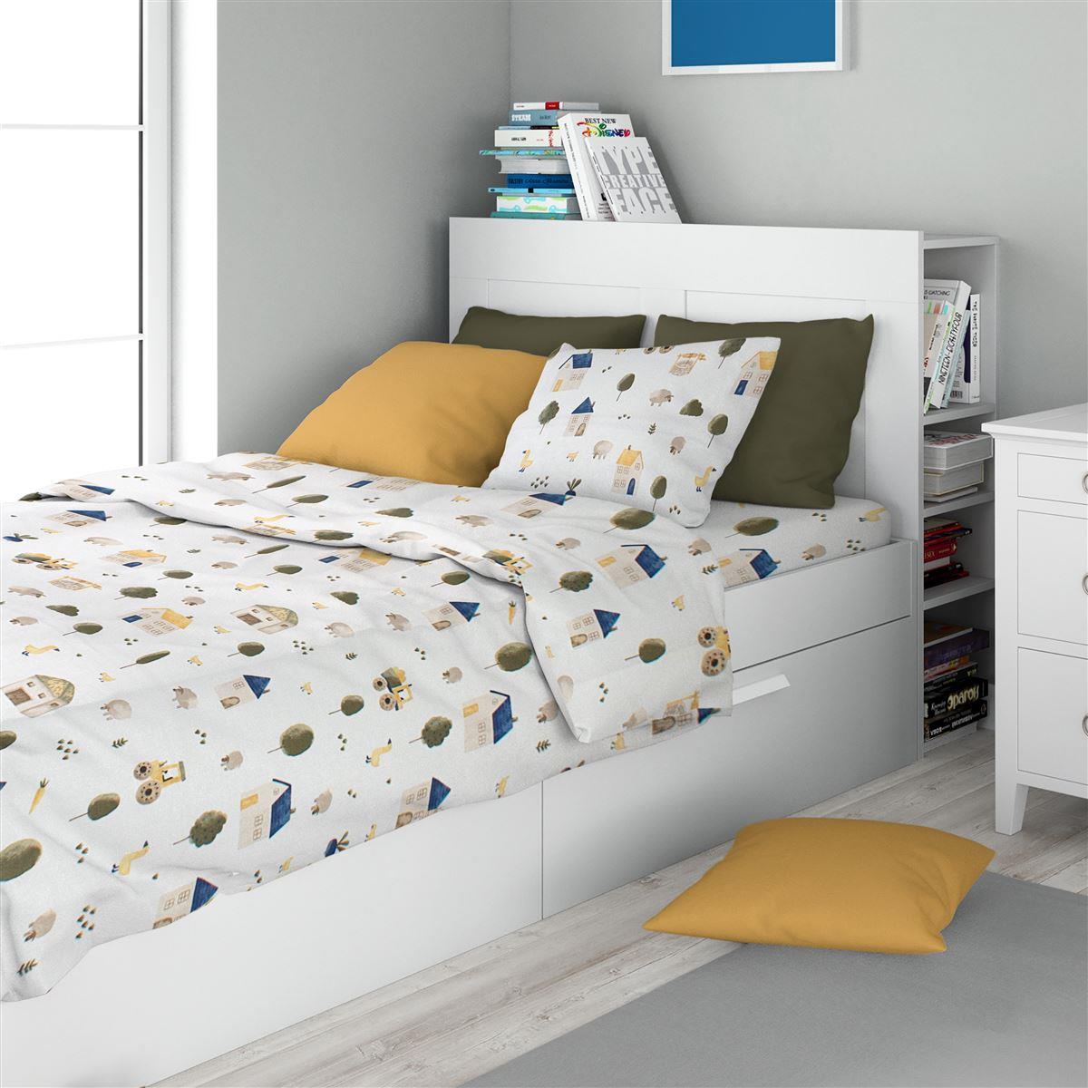 Σεντόνια Εμπριμέ Σετ 3 τεμ kids Village 579 160X240 Whi