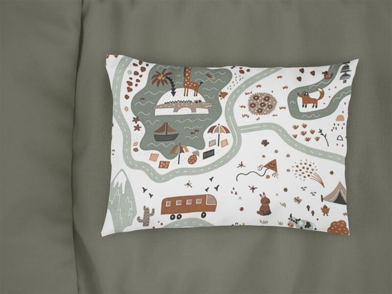 Μαξιλαροθήκη Εμπριμέ kids Countryside 580 50X70 White-Mint 100% Cotton 5175034
