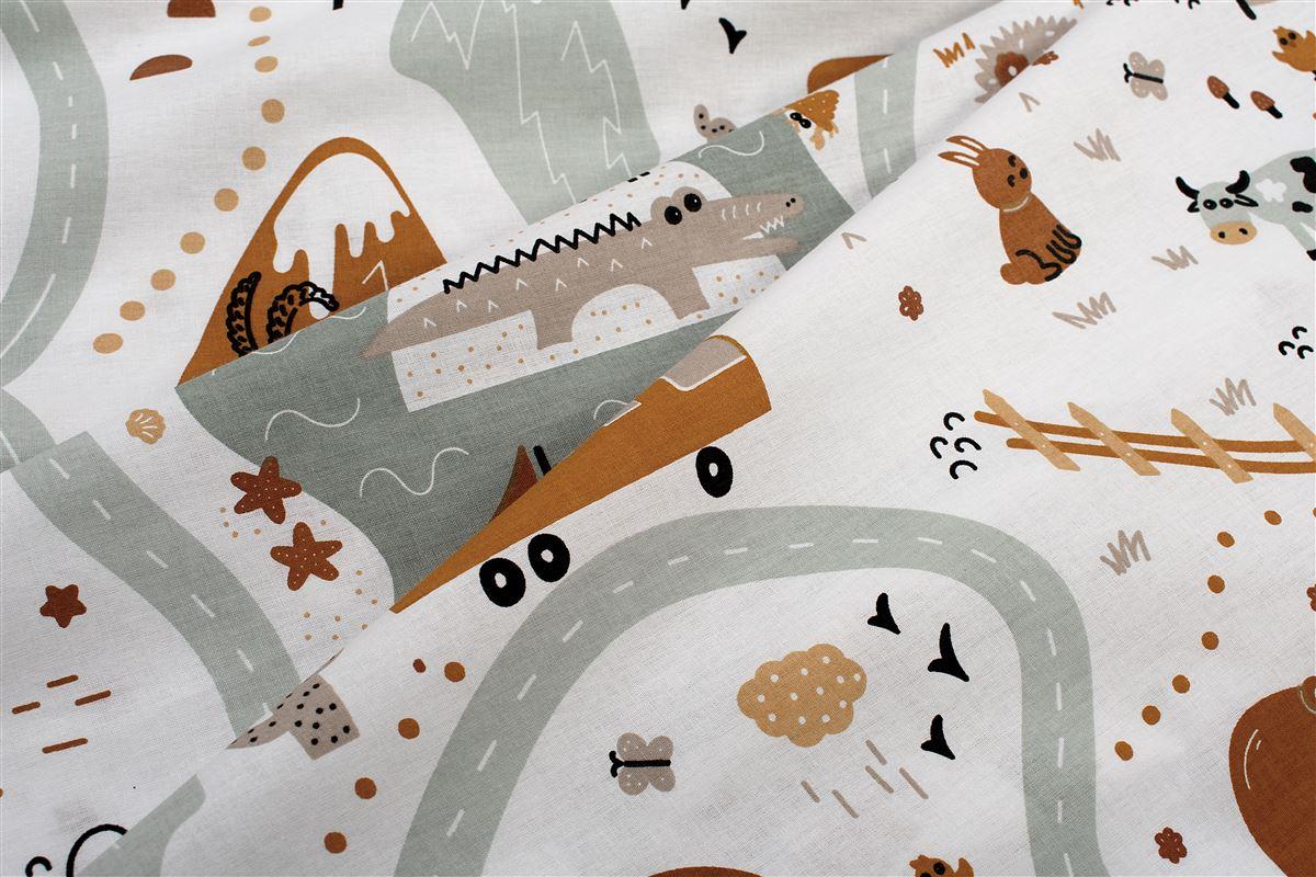 Σεντόνια Εμπριμέ Σετ 2 τεμ kids Countryside 580 160X240 White-Mint 100% Cotton