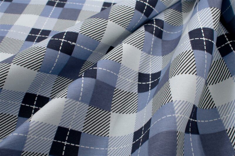 Αλέκιαστο Σετ 2 τεμ Τραπεζομάντηλο Checkered 468 140X140 & Τραβέρσα 40X140 Blue 70/30 Cott/Pol 5175671
