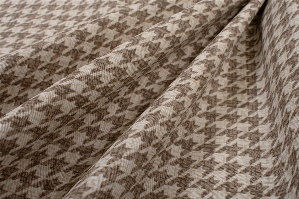 Αλέκιαστο Σετ 2 τεμ Τραπεζομάντηλο Houndstooth 473 140X220 & Τραβέρσα 40X220 Beige 70/30 Cott/Pol