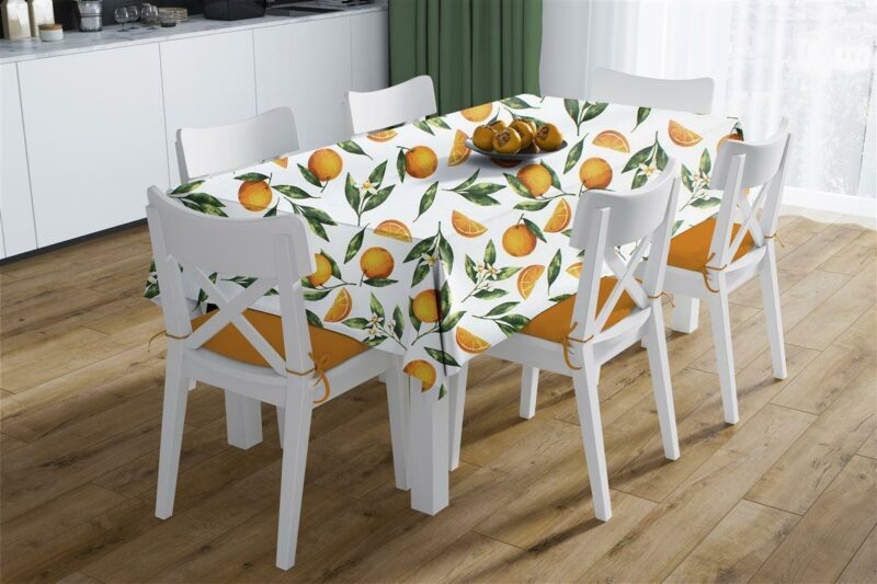 Καρέ Αλέκιαστο Oranges 474 90X90 White-Orange 70/30 Cott/Pol 5175435