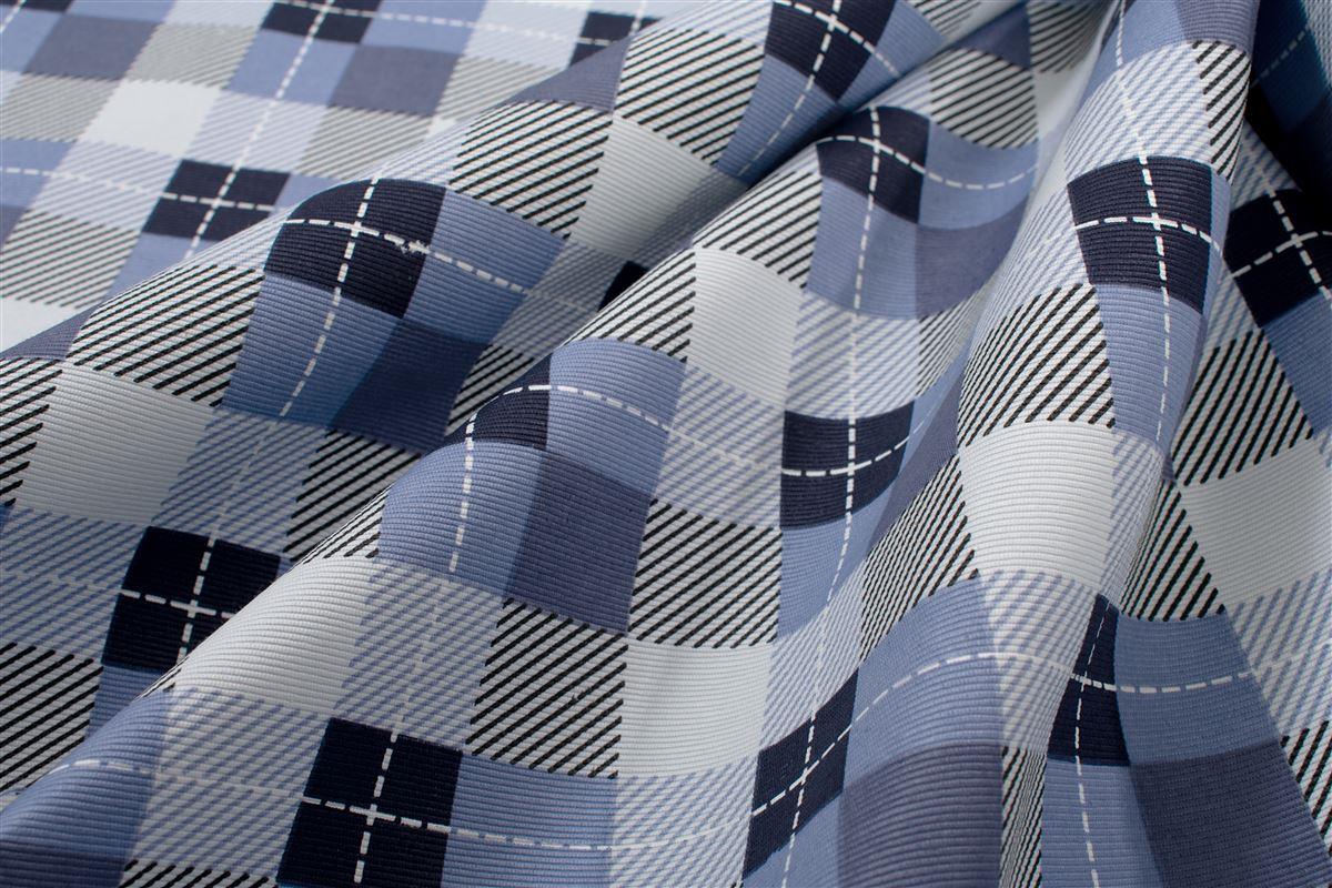 Τραπεζομάντηλο Αλέκιαστο Checkered 468 180X300 Blue 70/30 Cott/Pol