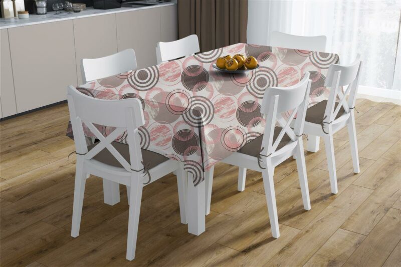Τραπεζομάντηλο Αλέκιαστο Circles 469 140X180 Coral 70/30 Cott/Pol 5175233