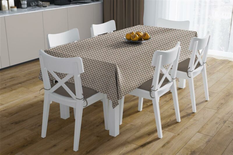 Τραπεζομάντηλο Αλέκιαστο Houndstooth 473 140X180 Beige 70/30 Cott/Pol 5175248