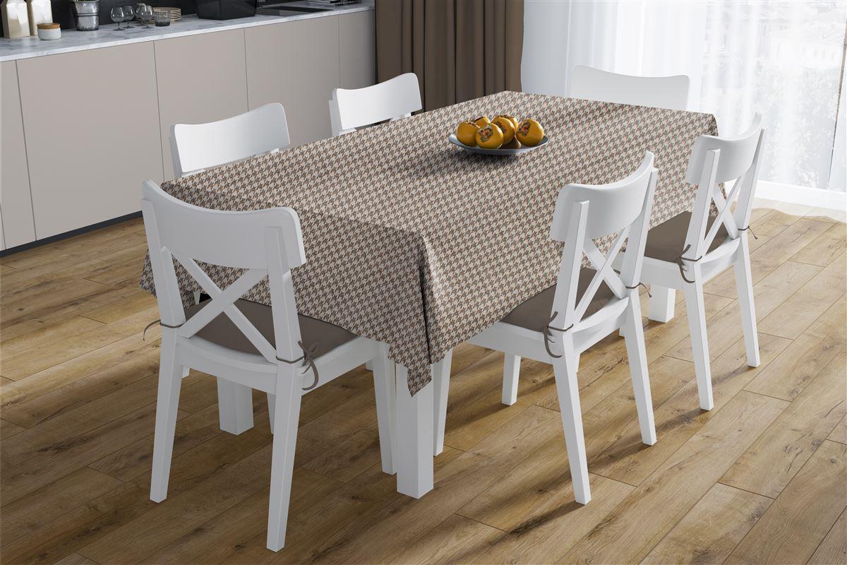 Τραπεζομάντηλο Αλέκιαστο Houndstooth 473 140X180 Μπεζ 70/30 Cott/Pol