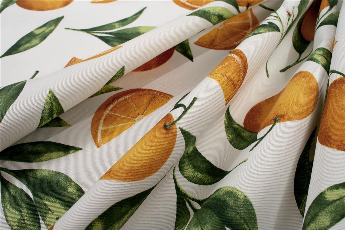 Τραπεζομάντηλο Αλέκιαστο Oranges 474 180X300 White-Orange 70/30 Cott/Pol