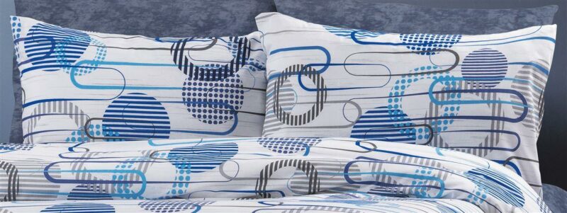 Μαξιλαροθήκη Εμπριμέ Διώνη 602 50X70 White-Blue 70/30 Cott/Pol 5175281