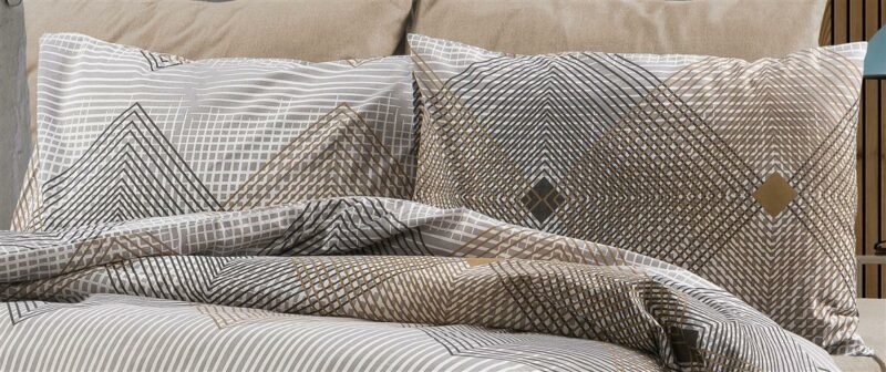Μαξιλαροθήκη Εμπριμέ Καλλιρόη 603 50X70 Grey-Mocha 70/30 Cott/Pol 5175284