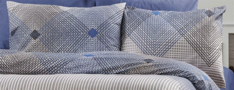 Μαξιλαροθήκη Εμπριμέ Καλλιρόη 604 50X70 Grey-Blue 70/30 Cott/Pol 5175287